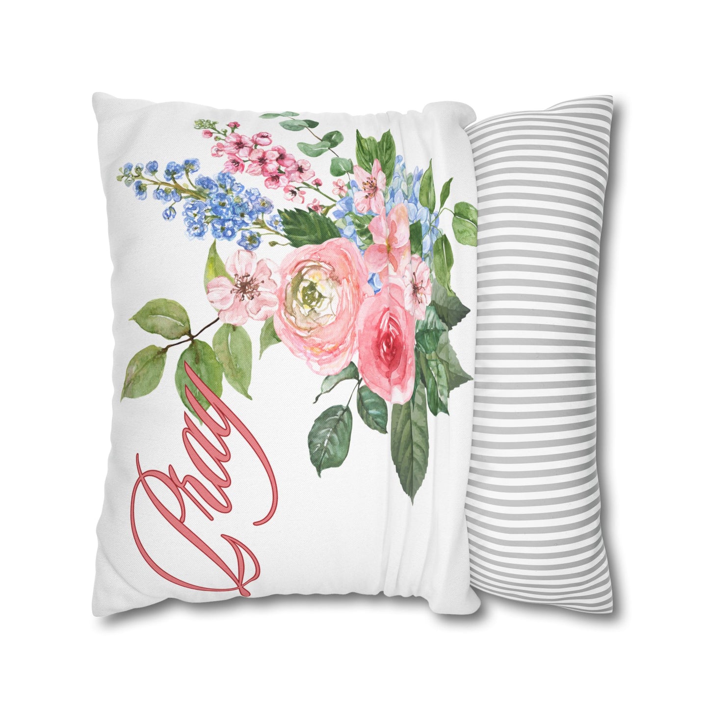 Pray - Elegant Floral Pillowcase