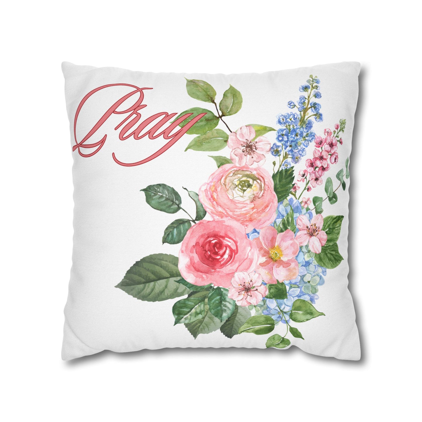 Pray - Elegant Floral Pillowcase
