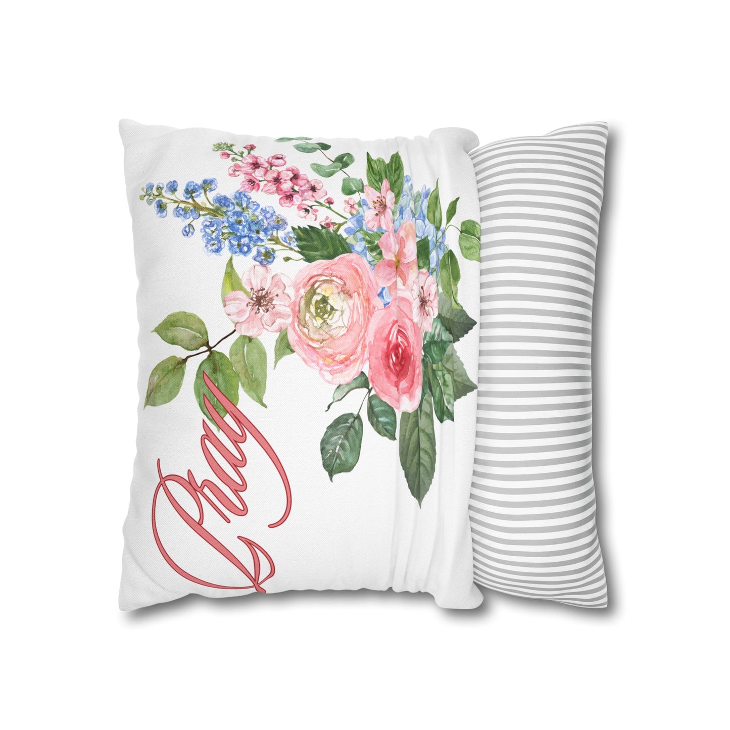 Pray - Elegant Floral Pillowcase