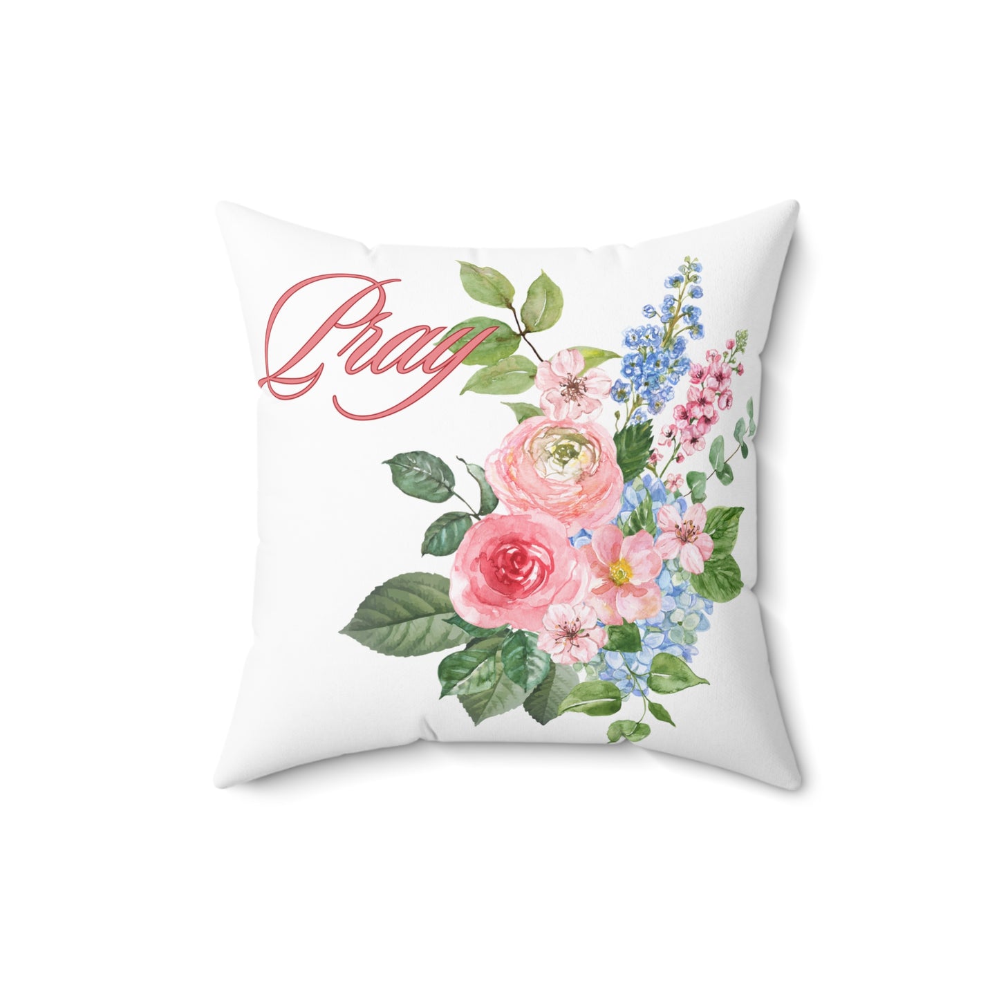 Pray Elegant Floral Pillow