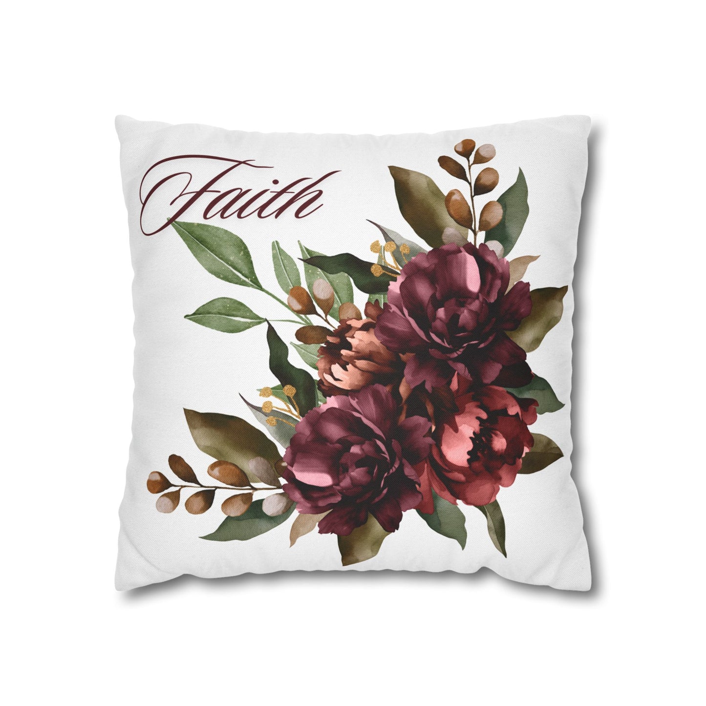 Faith - Elegant Floral Pillowcase