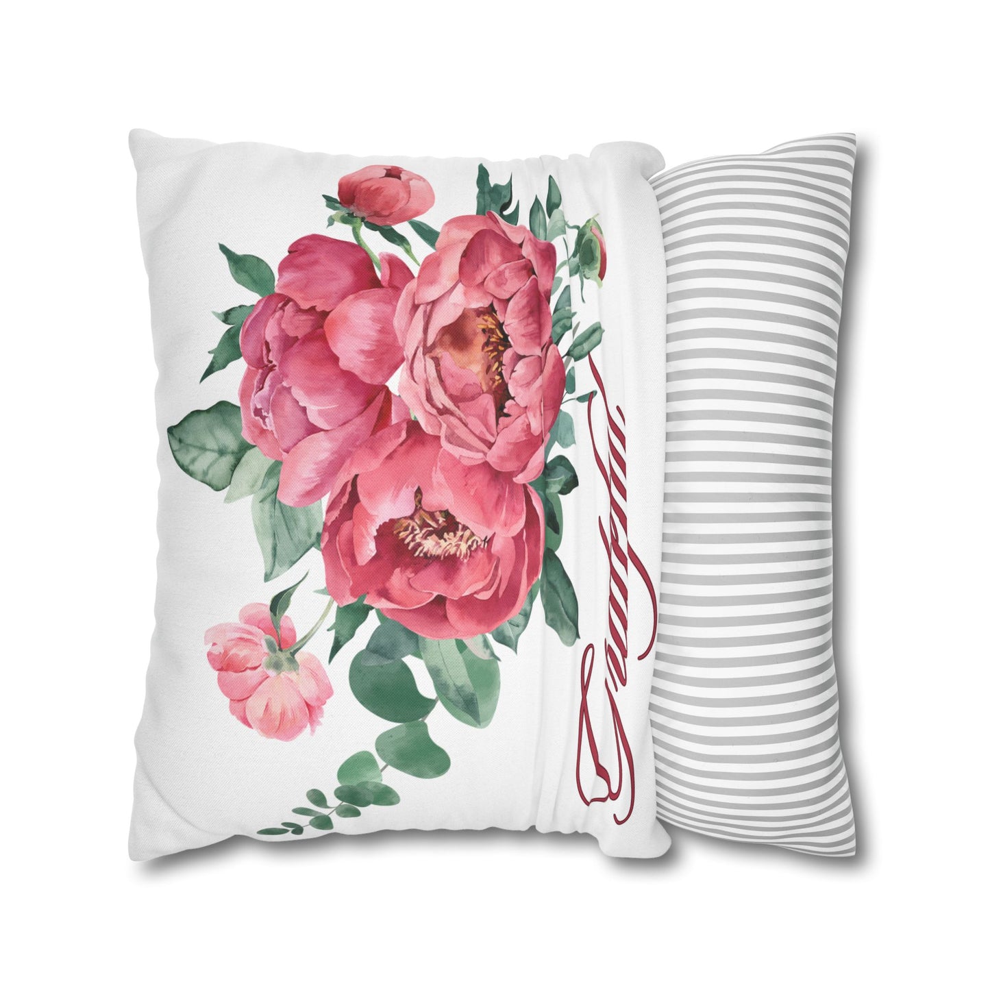 Grateful- Elegant Floral Pillowcase