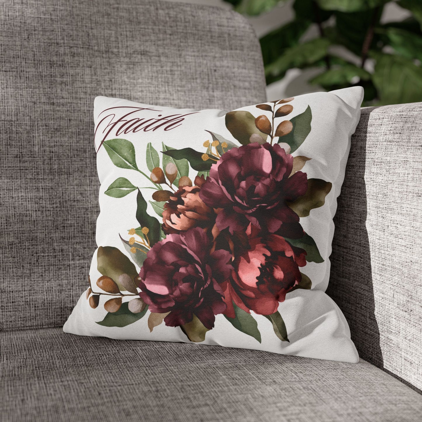 Faith - Elegant Floral Pillowcase