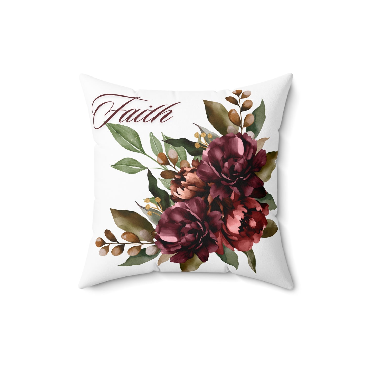 Faith, Hope, Love Floral Pillow