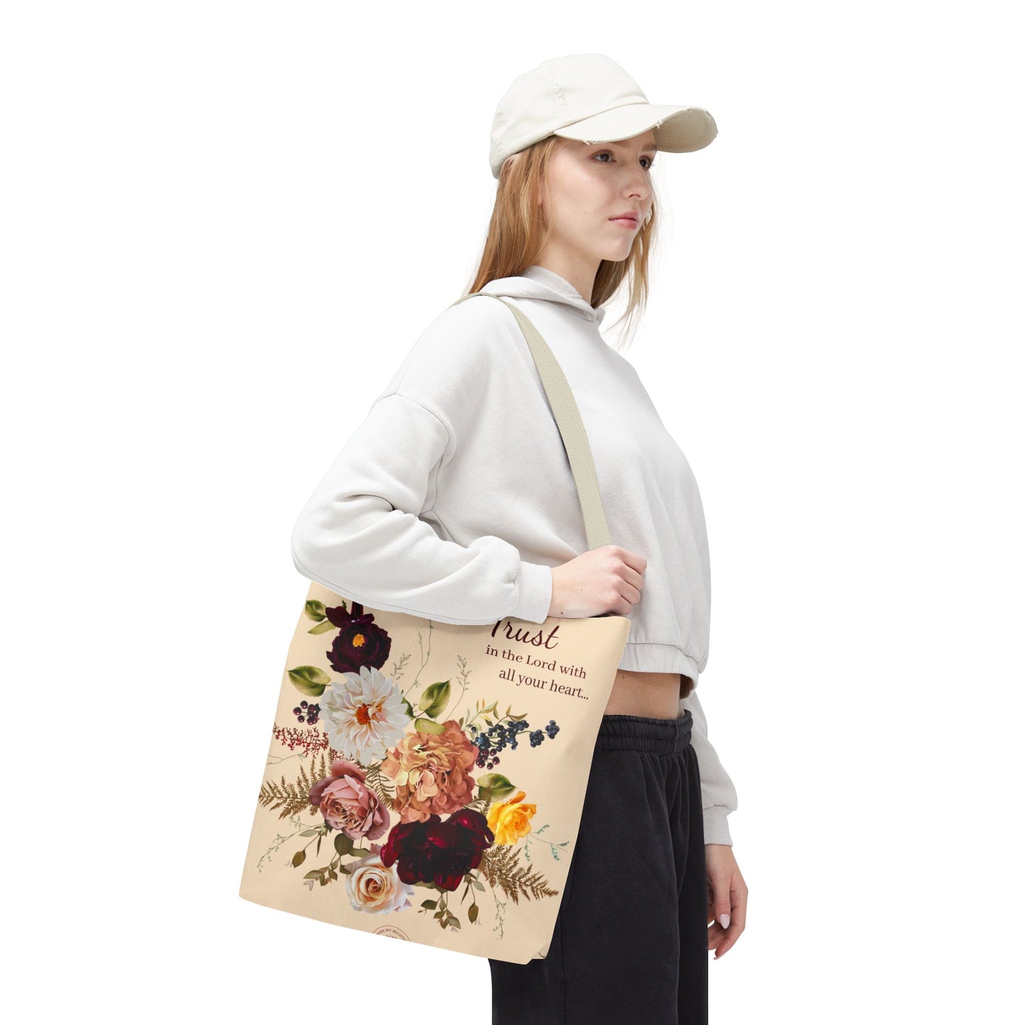 Trust in the Lord -Floral Tote Bag