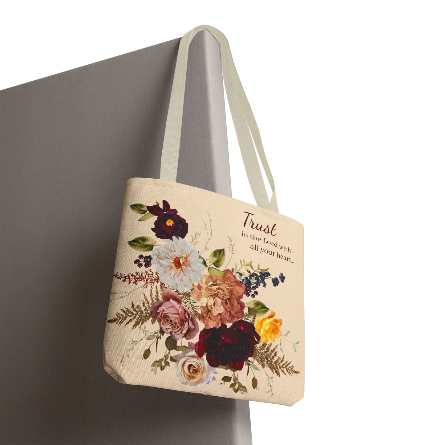 Trust in the Lord -Floral Tote Bag