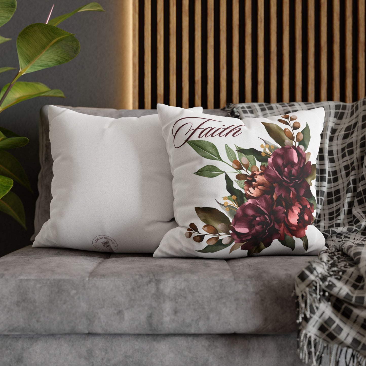 Faith - Elegant Floral Pillowcase