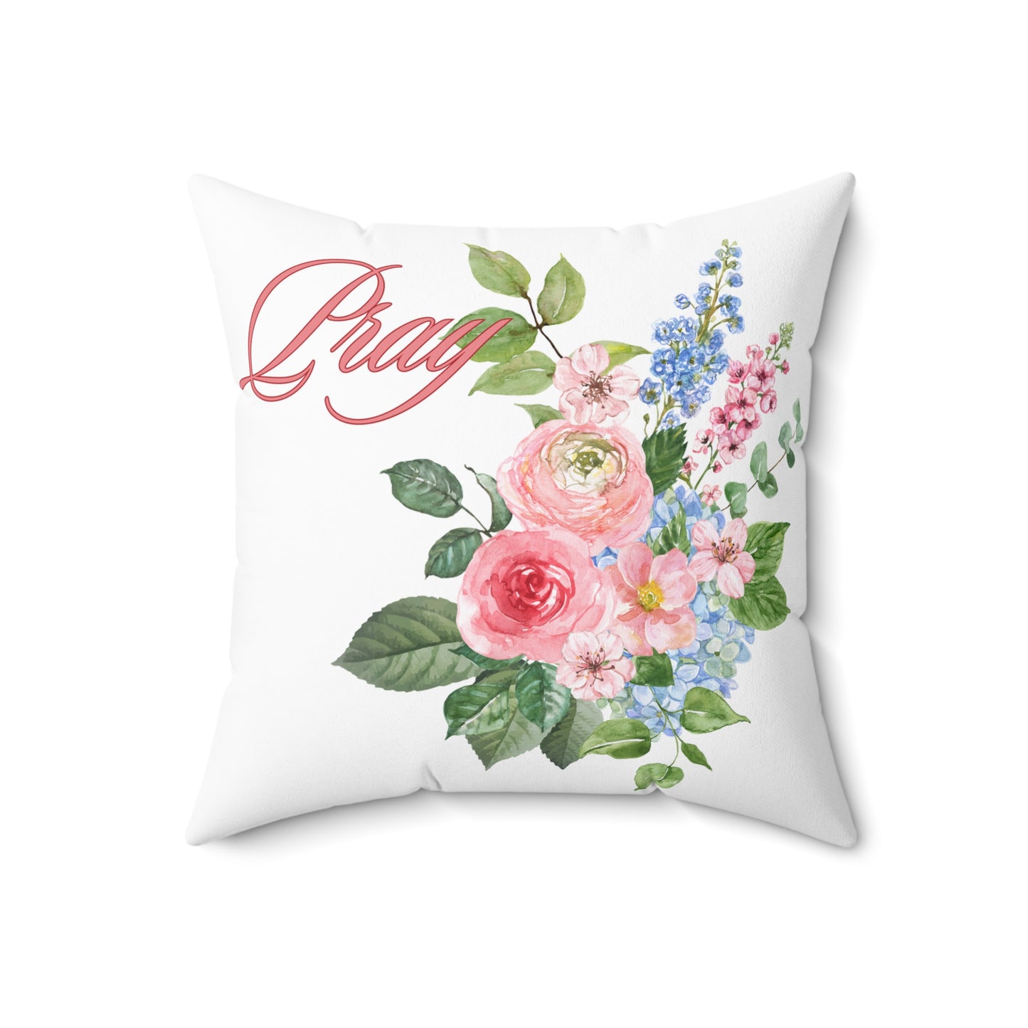 Pray Elegant Floral Pillow