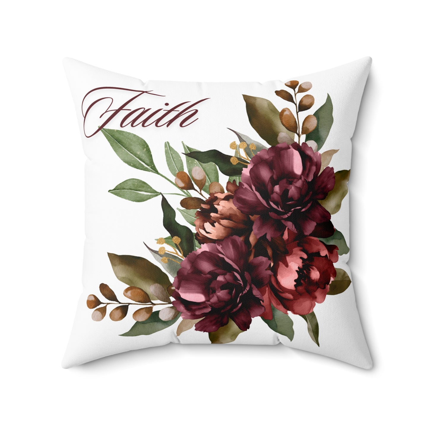 Faith, Hope, Love Floral Pillow