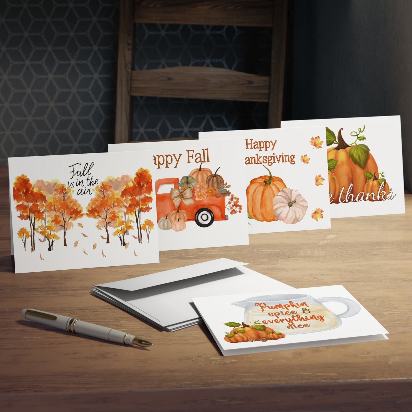 Fall Greeting Cards: Multi-Design Greeting Cards (5-Pack)