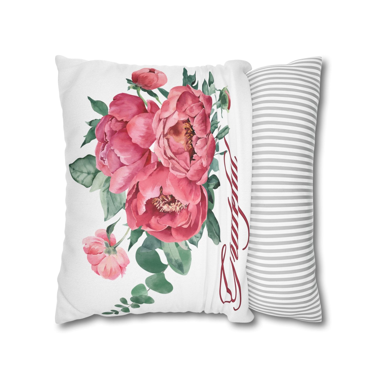 Grateful- Elegant Floral Pillowcase