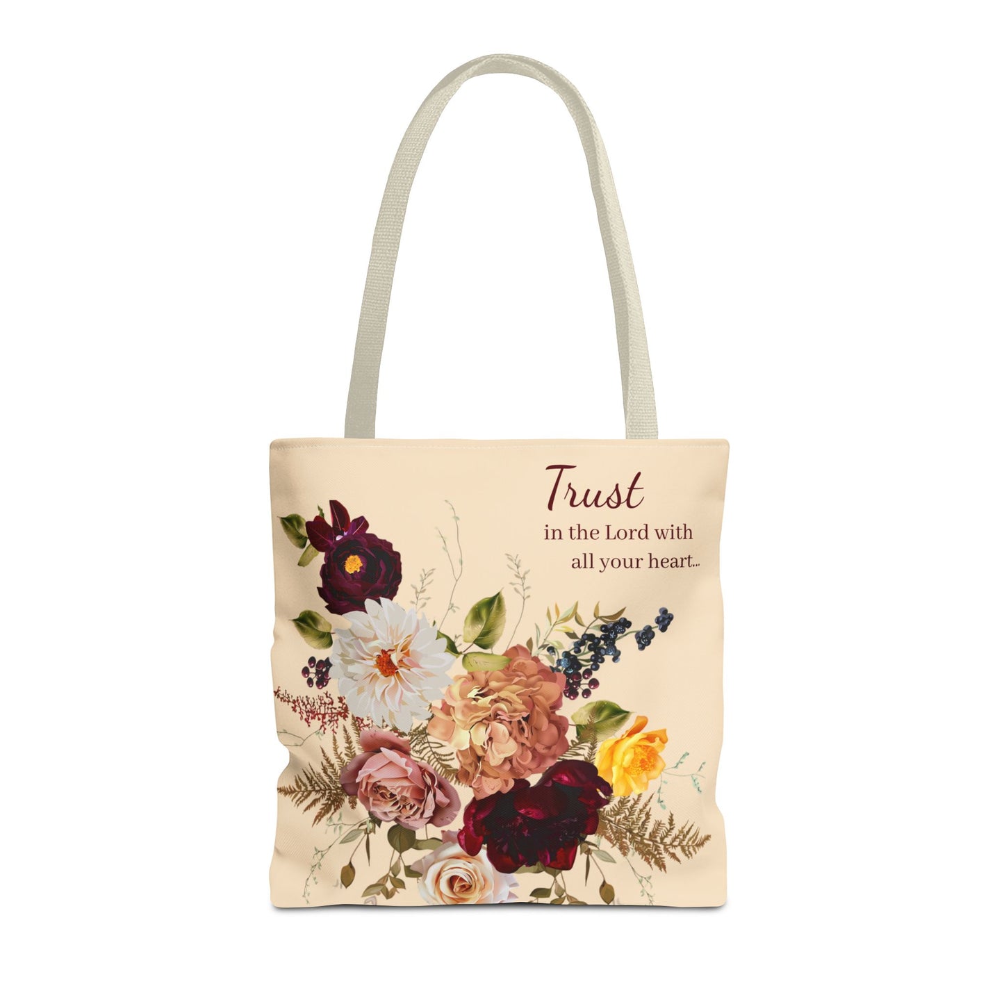 Trust in the Lord -Floral Tote Bag