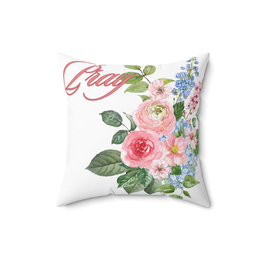 Inspirational Spring Floral Pillow- Pray