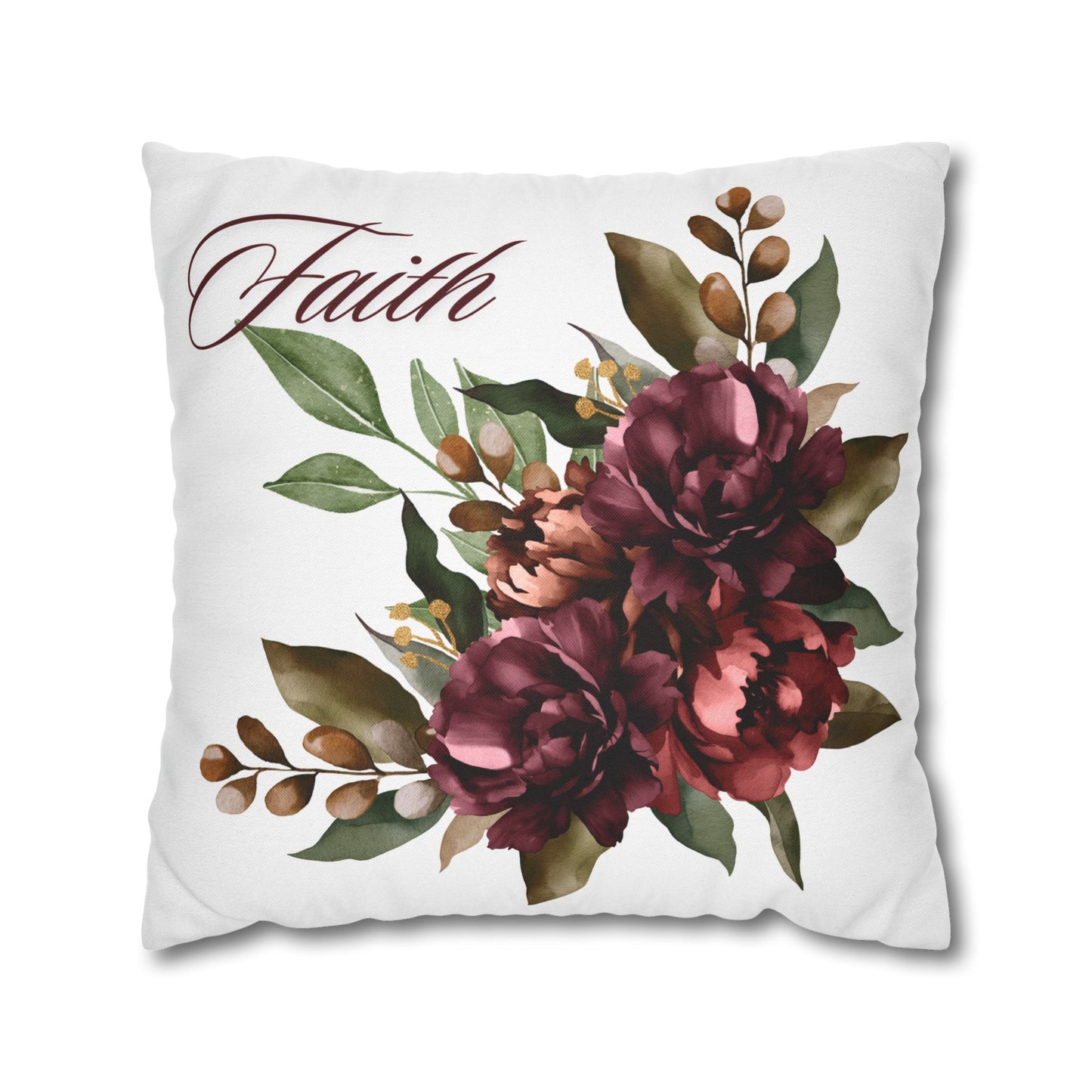 Faith - Elegant Floral Pillowcase