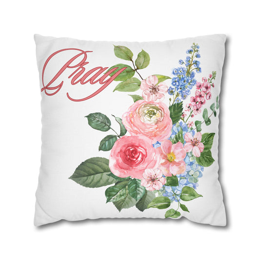 Pray - Elegant Floral Pillowcase