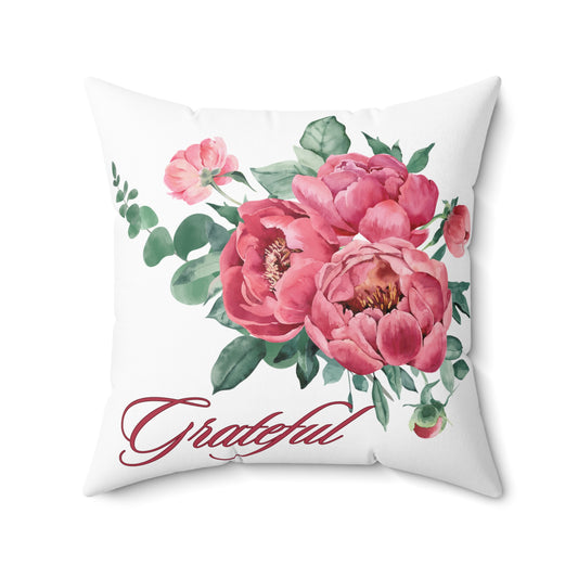 Grateful Floral Pillow