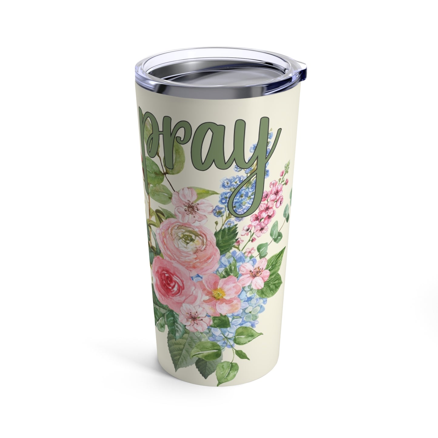 Floral Travel Tumbler 20oz - Pray