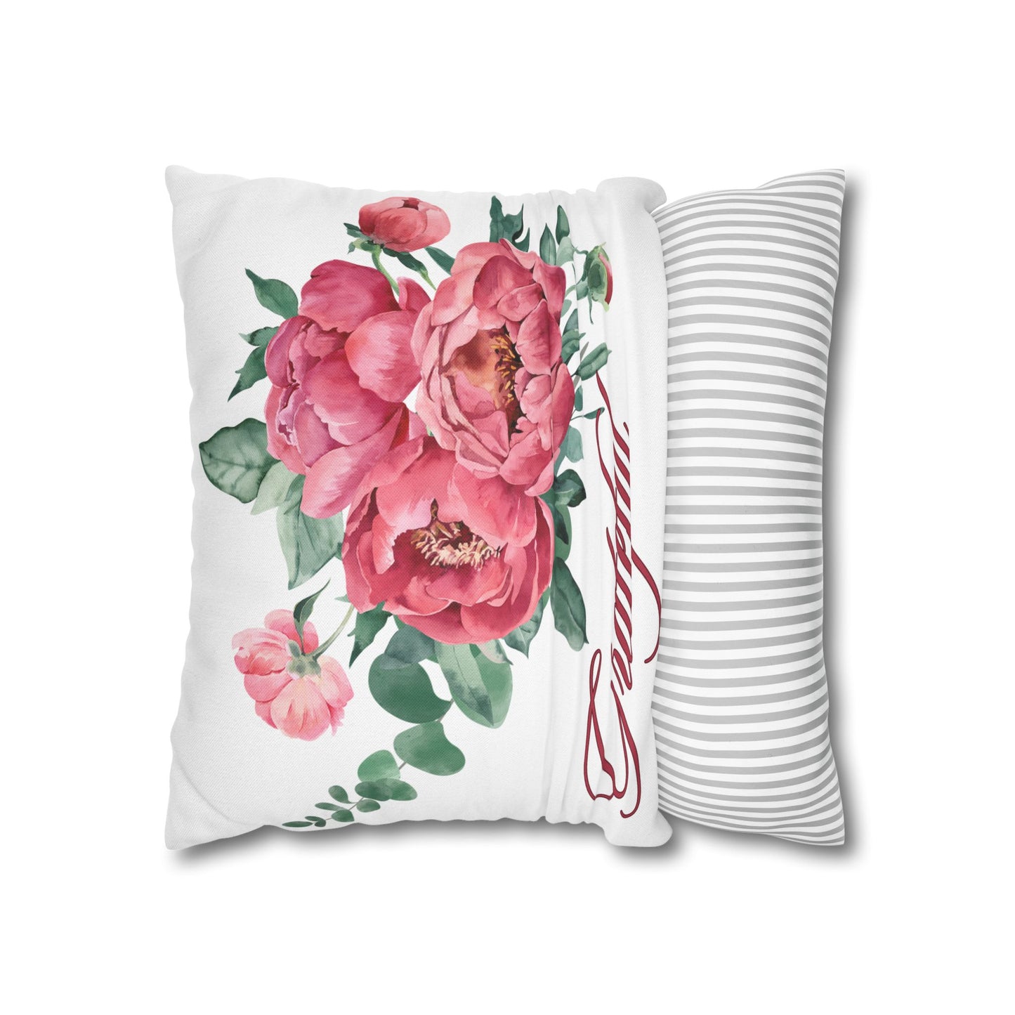 Grateful- Elegant Floral Pillowcase