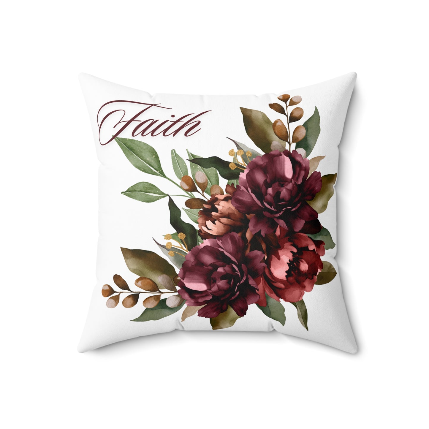 Faith, Hope, Love Floral Pillow