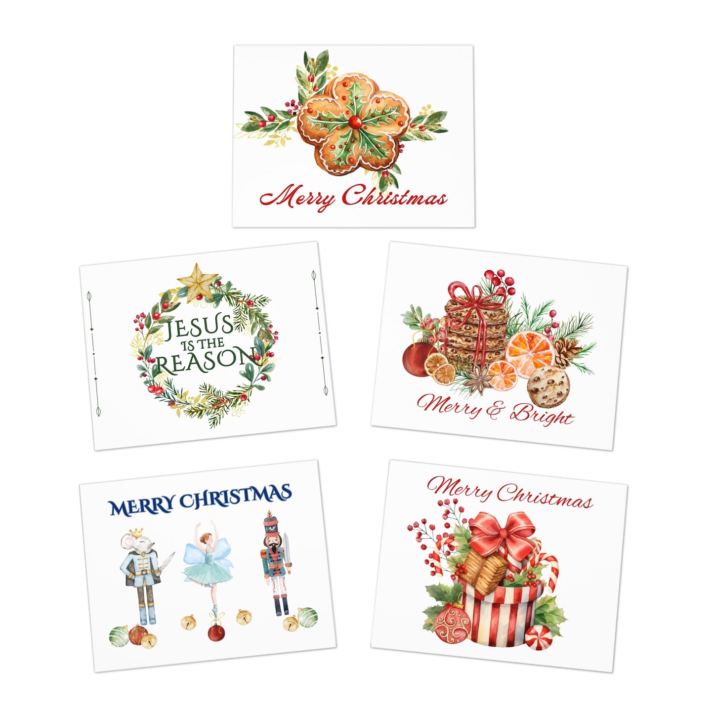 Christmas Greeting Cards - Multi Design (5-Pack)