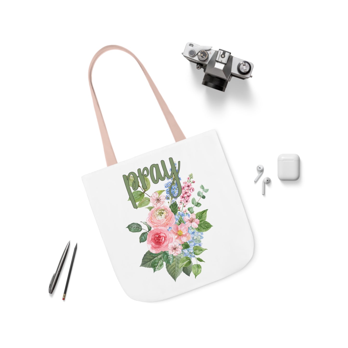 Floral Women's Tote Bag- Pray