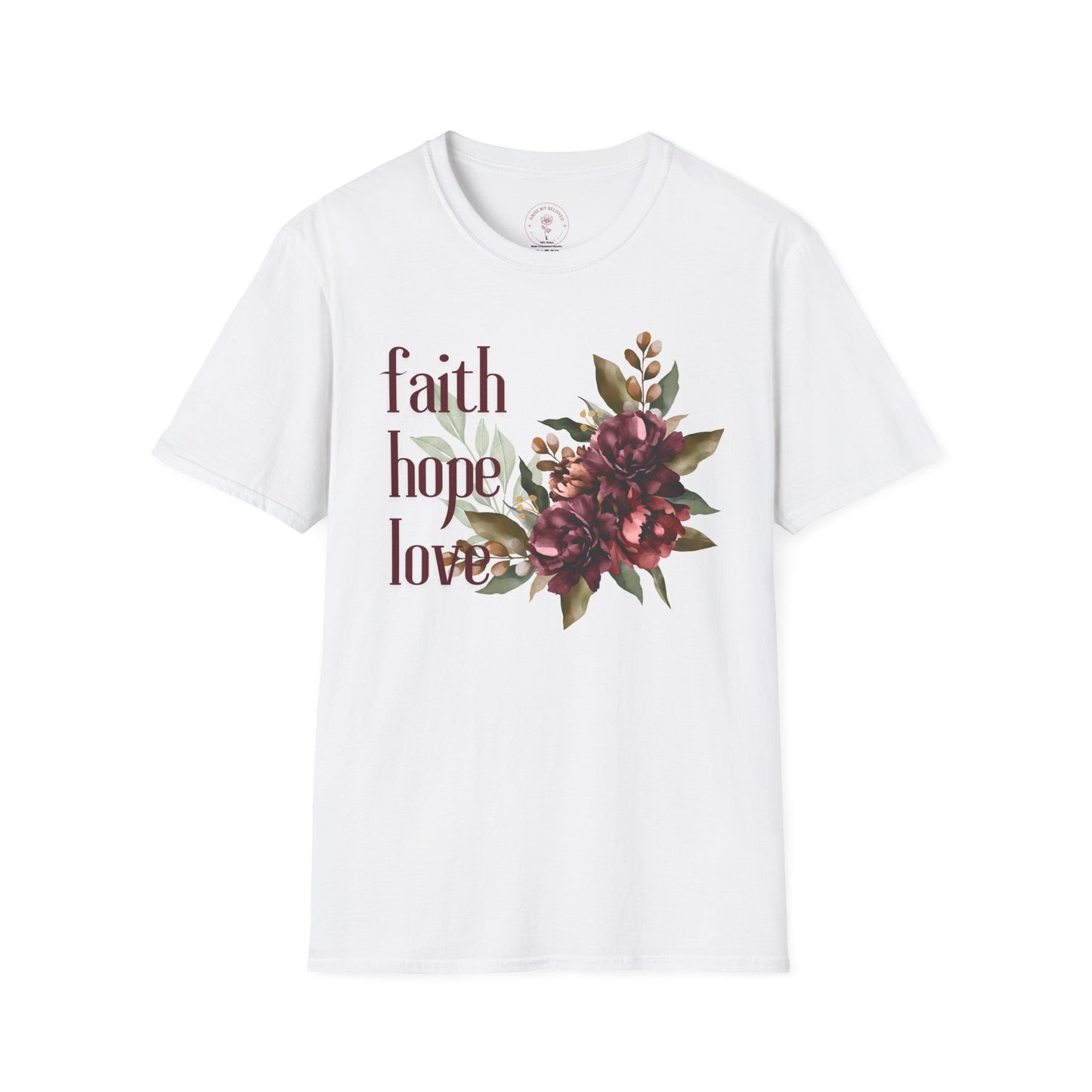 Faith, Hope, Love Women's Floral T-Shirt