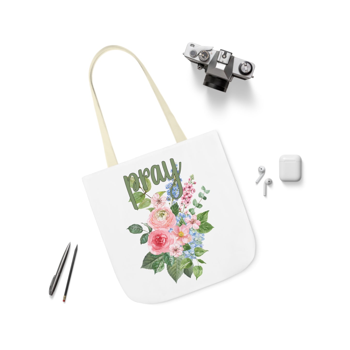 Floral Women's Tote Bag- Pray