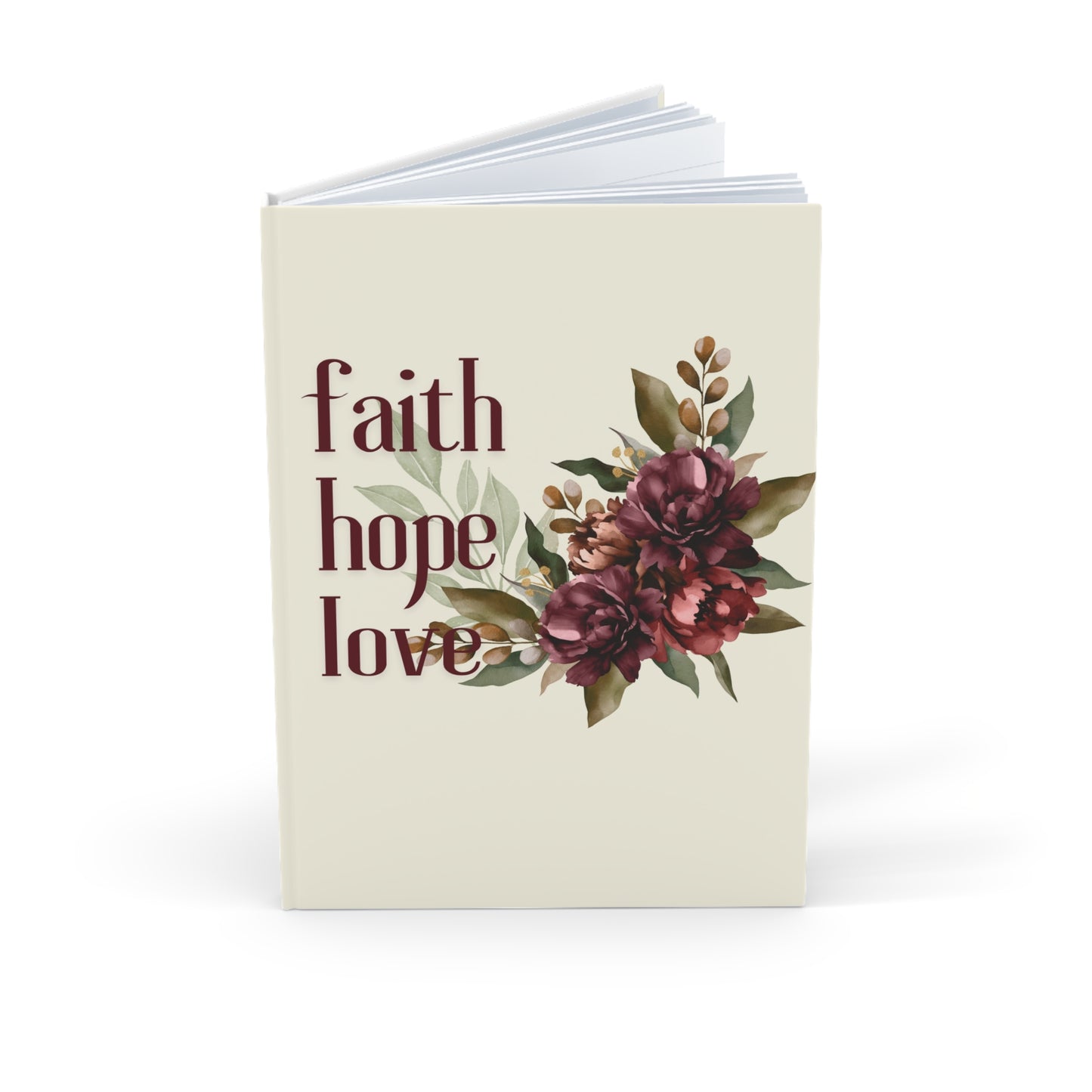 Faith, Hope & Love Floral Hardcover Journal