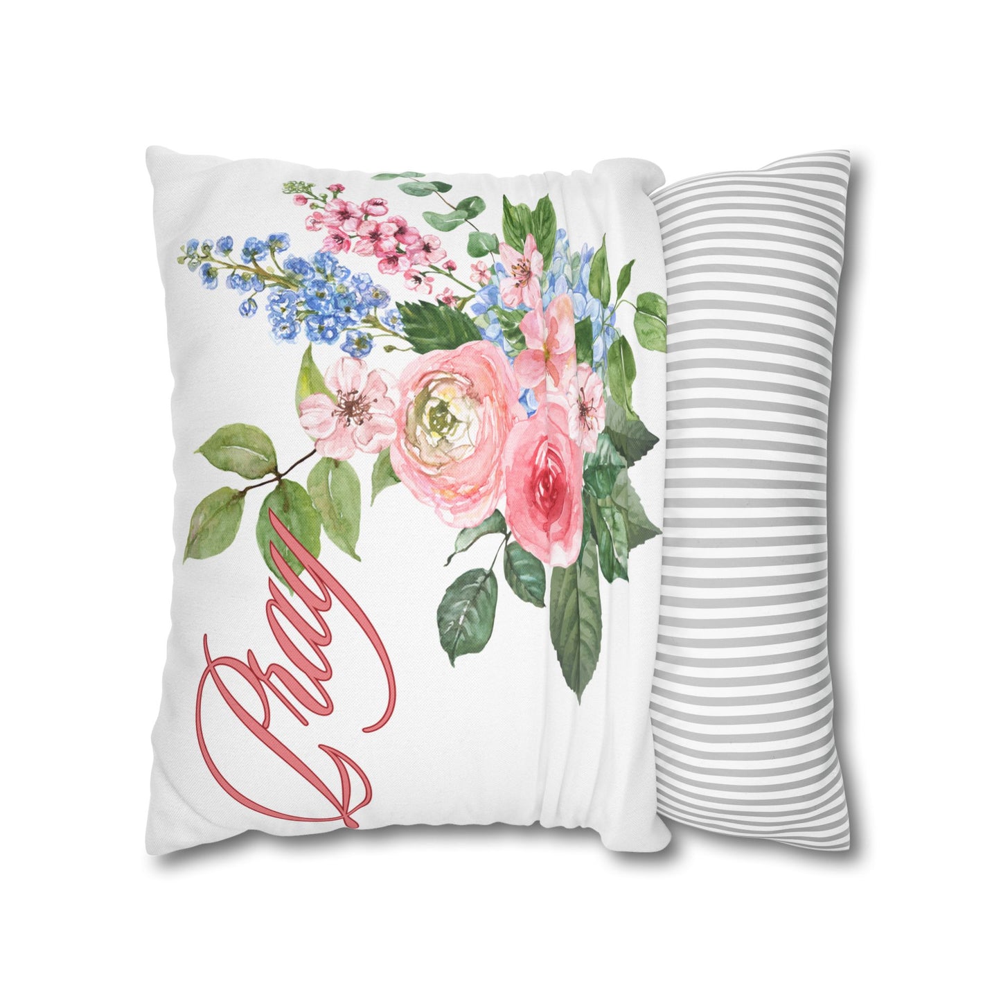 Pray - Elegant Floral Pillowcase