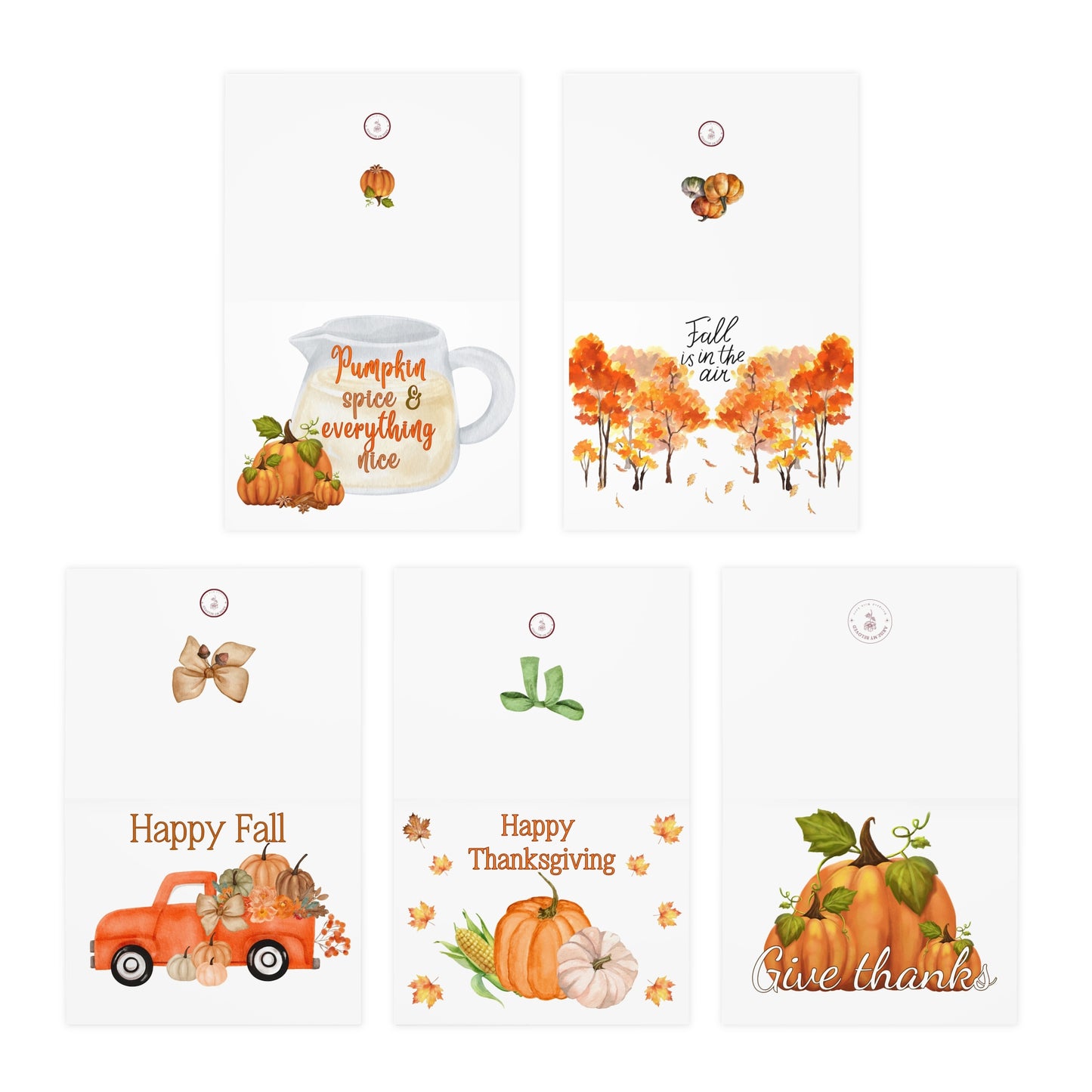 Fall Greeting Cards: Multi-Design Greeting Cards (5-Pack)