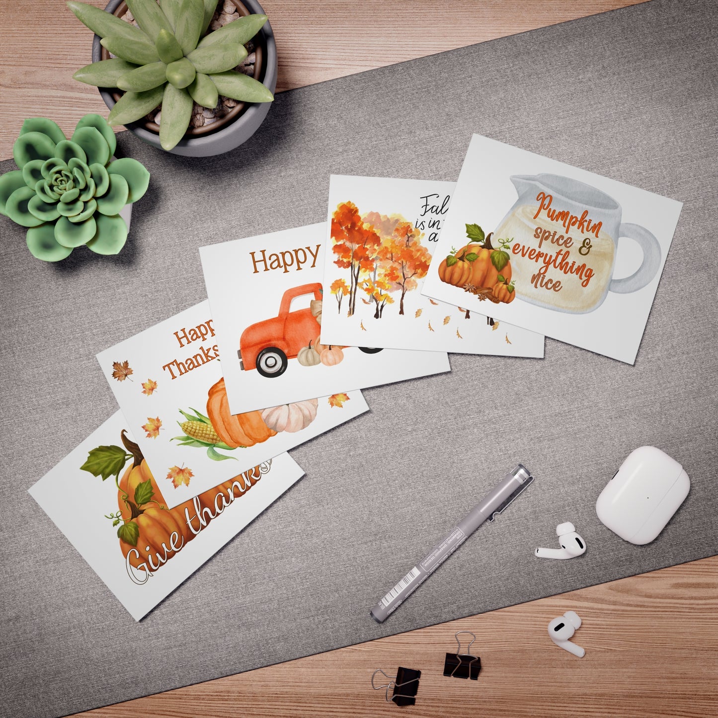 Fall Greeting Cards: Multi-Design Greeting Cards (5-Pack)