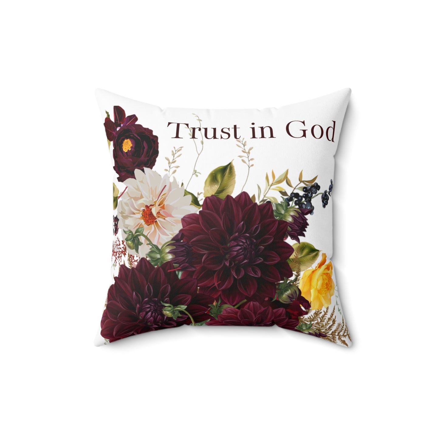 Inspirational Floral Pillow- Trust In God