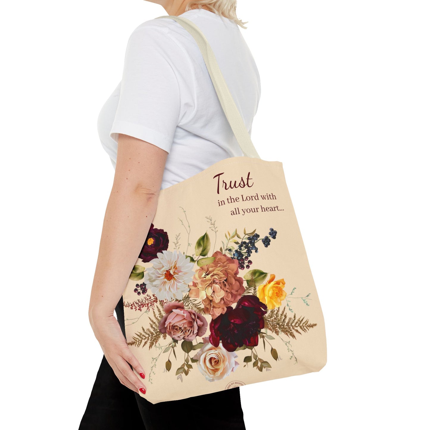 Trust in the Lord -Floral Tote Bag
