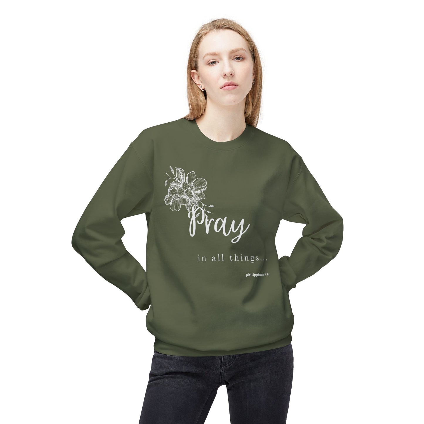 Women's Fleece Sweater- Pray