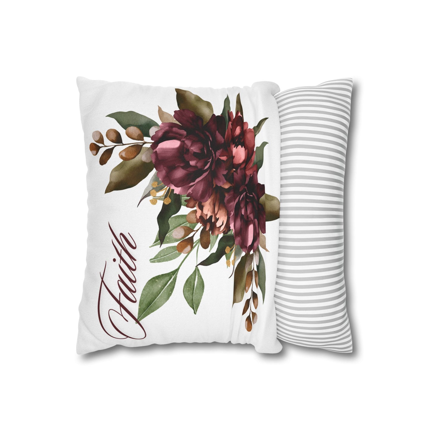 Faith - Elegant Floral Pillowcase