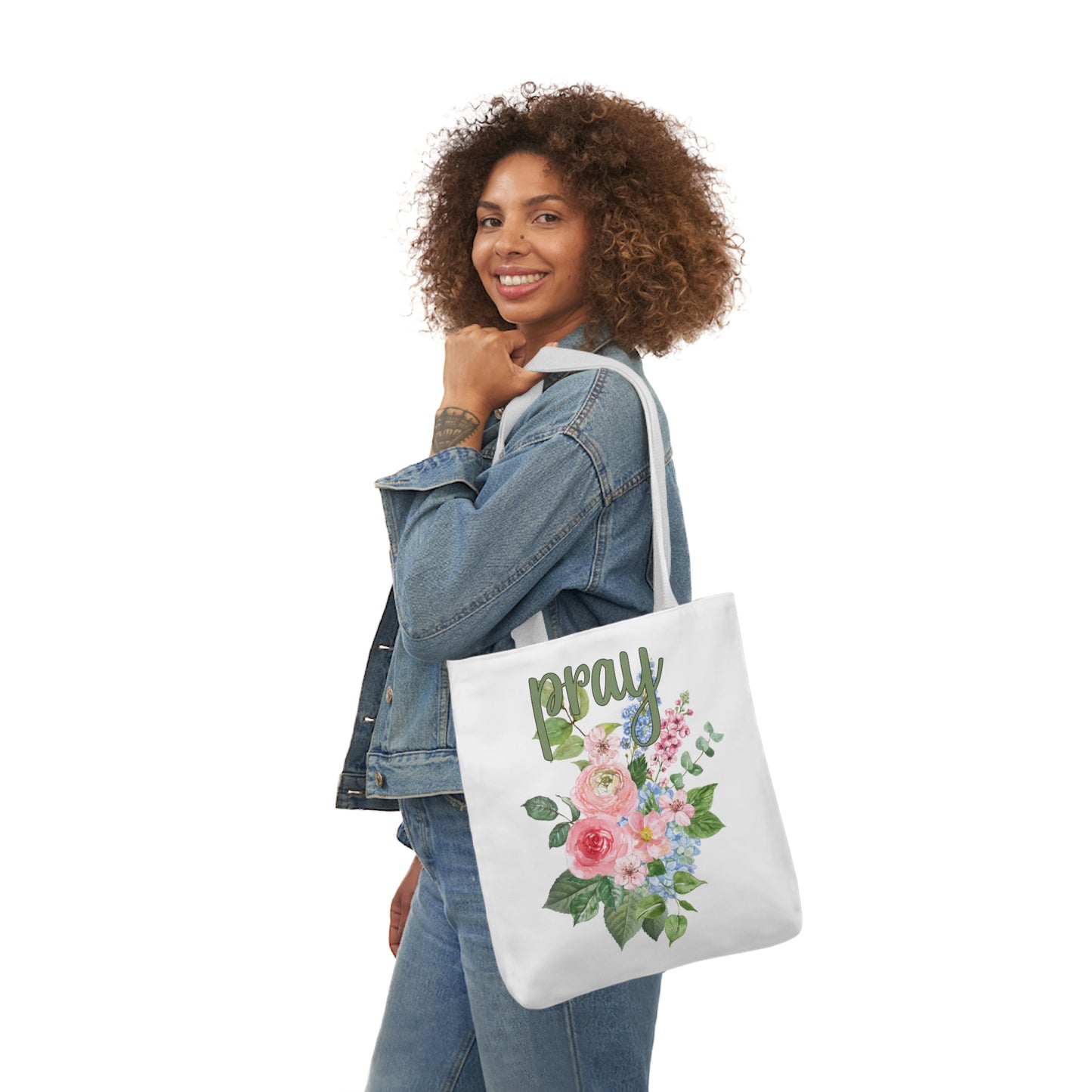 Floral Women's Tote Bag- Pray