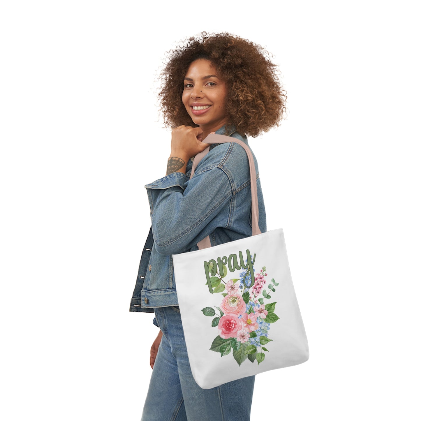 Floral Women's Tote Bag- Pray