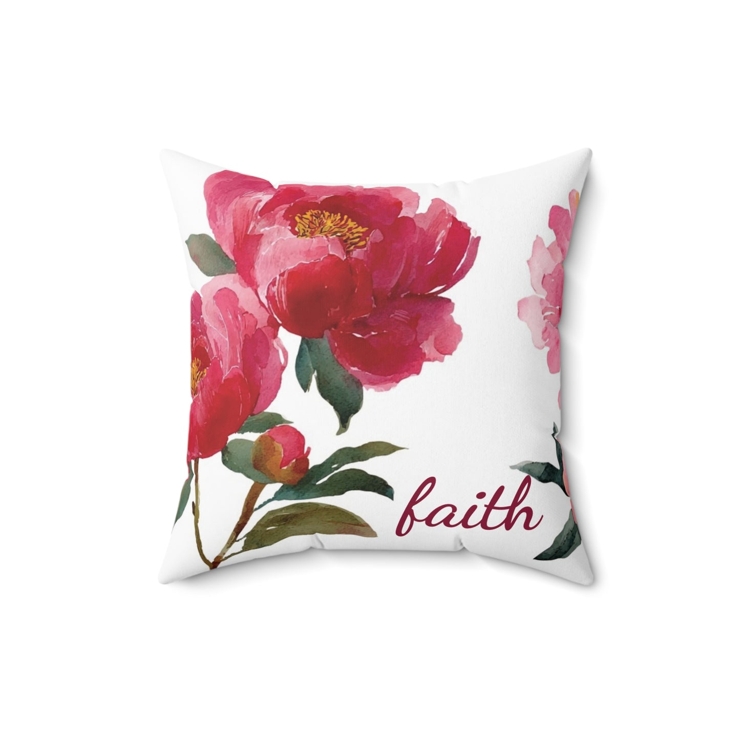 Inspirational Floral Pillow- Faith