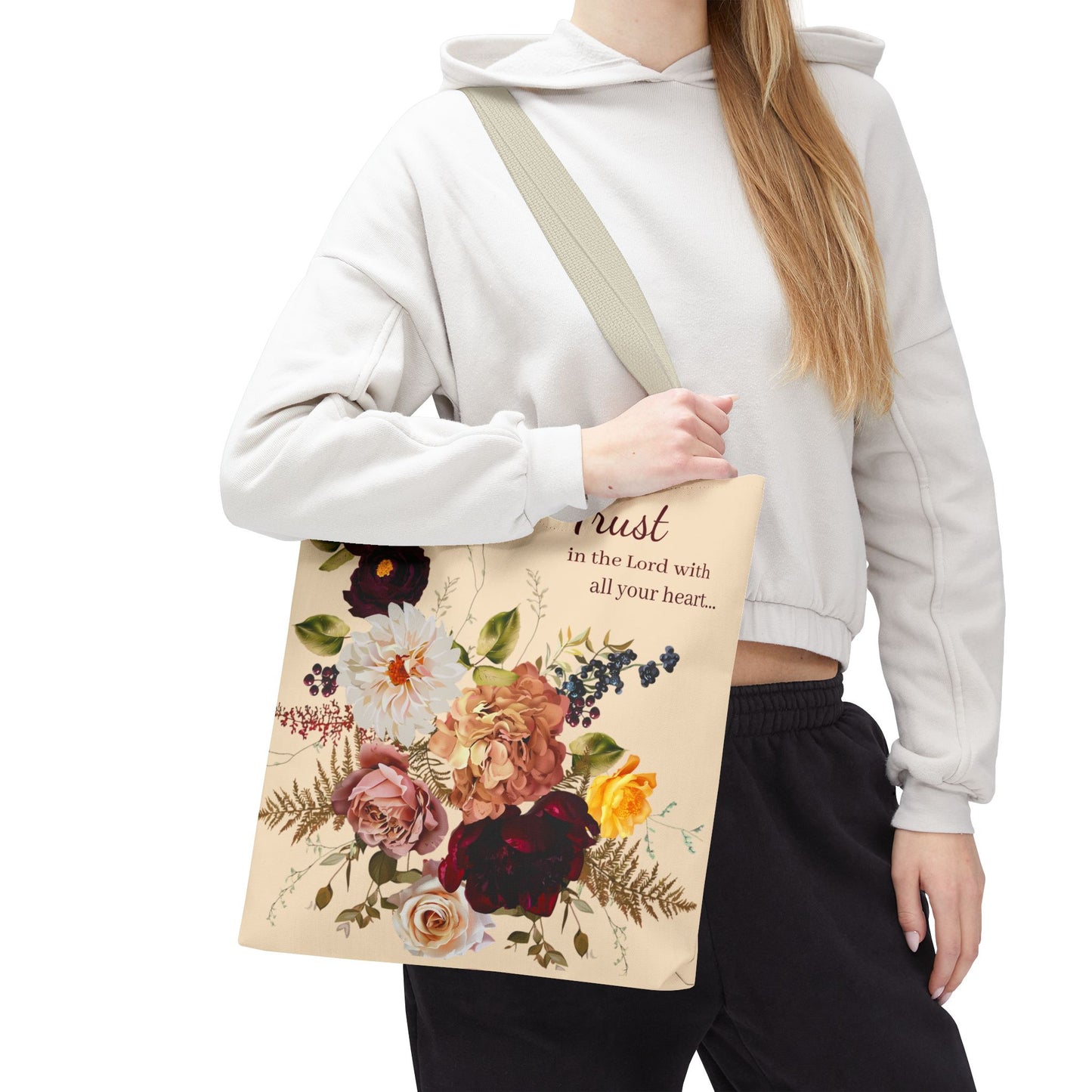 Trust in the Lord -Floral Tote Bag