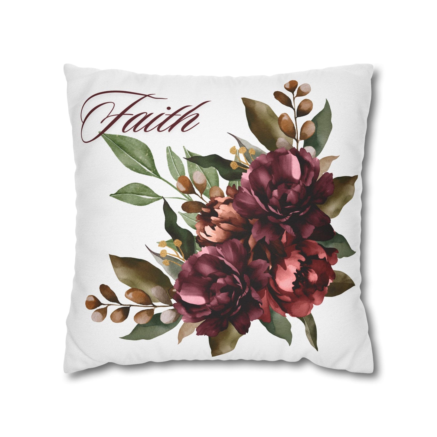 Faith - Elegant Floral Pillowcase