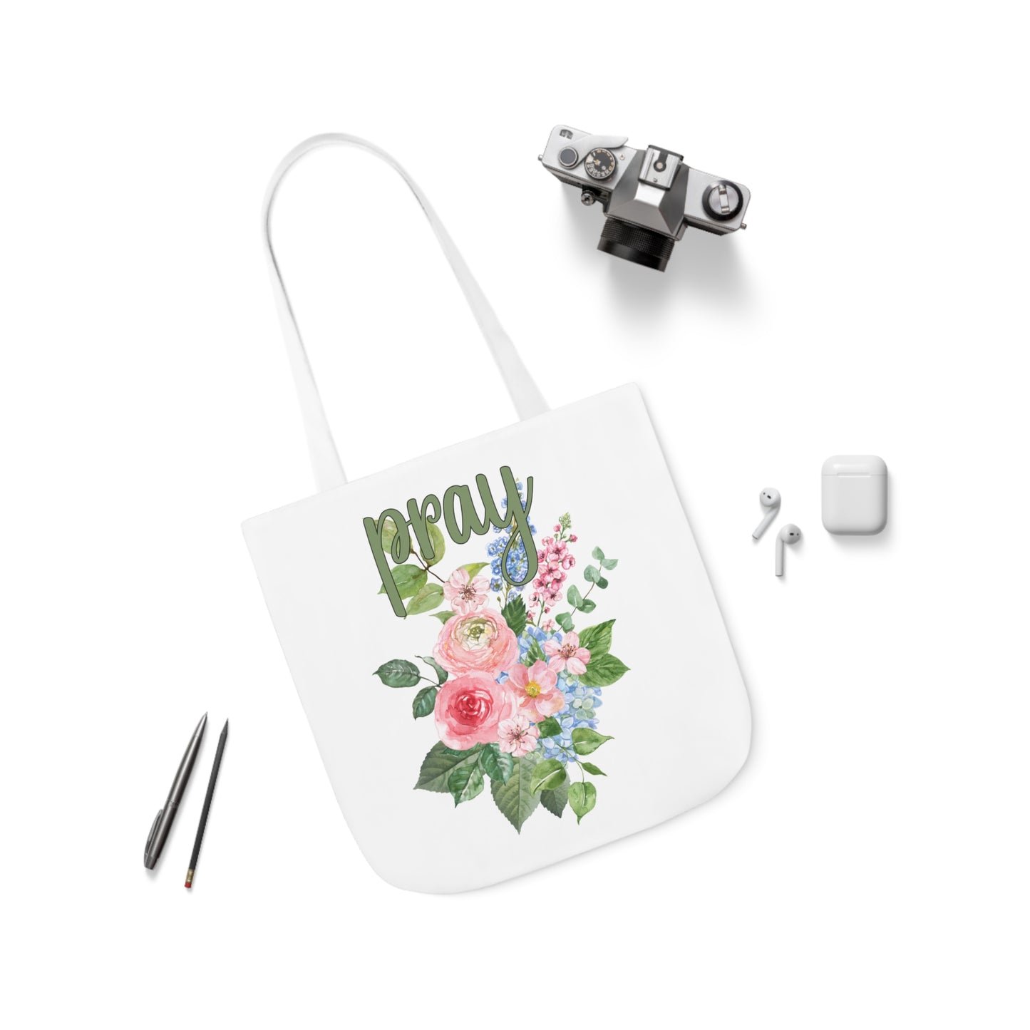 Floral Women's Tote Bag- Pray