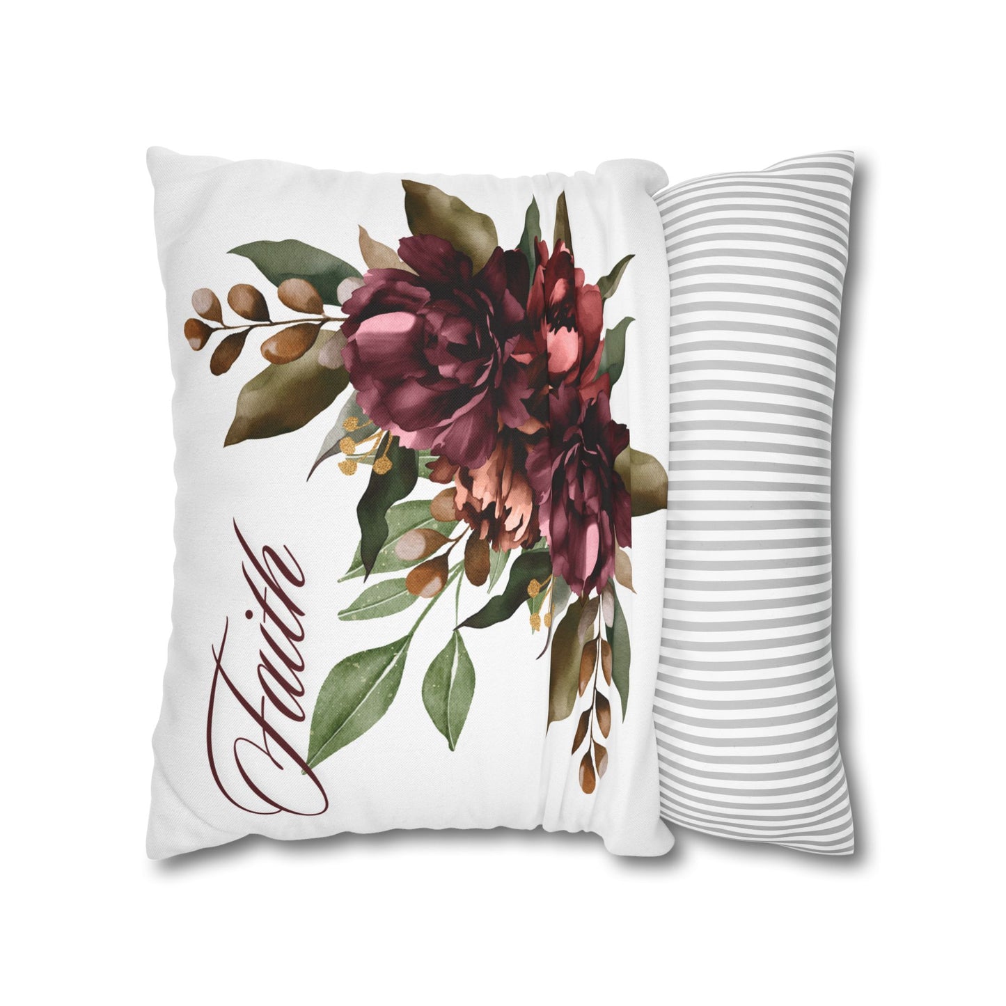 Faith - Elegant Floral Pillowcase